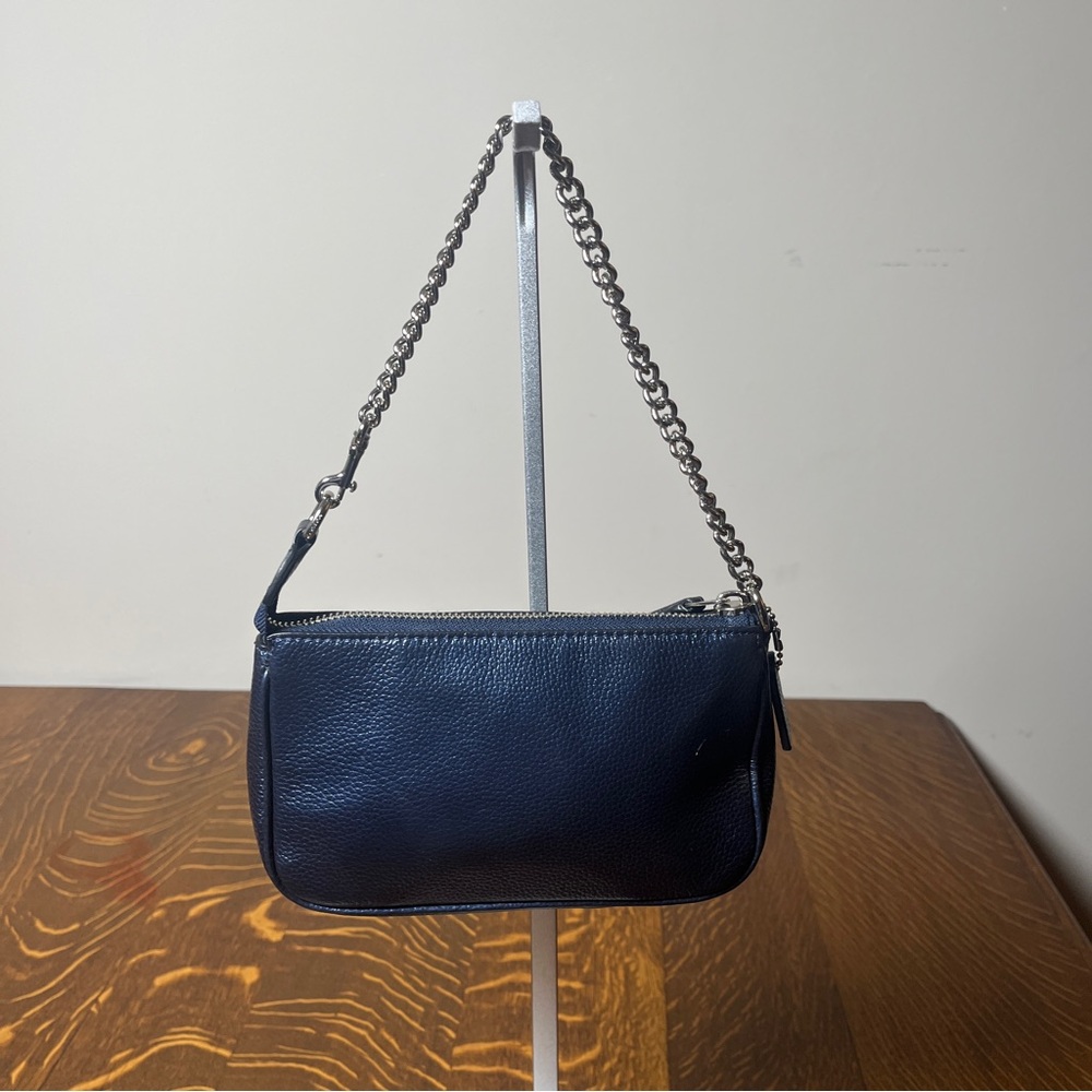 Coach Black Pebbled Leather Nolita Demi Bag with Silver Chain - Picture 2 of 7